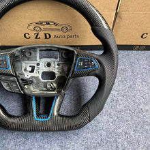 Load image into Gallery viewer, CZD auto parts for Ford Escape 2017-2019 carbon fiber steering wheel with blue stripe line