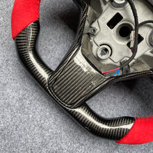 Load image into Gallery viewer, CZD Tesla Model 3 2017/2018/2019/2020 carbon fiber steering wheel with red stripe line