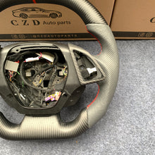 Load image into Gallery viewer, CZD auto parts carbon fiber steering wheel for Chevrolet 6th gen Camaro 2016-2020 with matte carbon fiber and red stripe