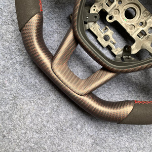 czd auto parts carbon fiber steering wheel for Honda 11th gen Civic XI 2021-2022 with matte red wire carbon fiber