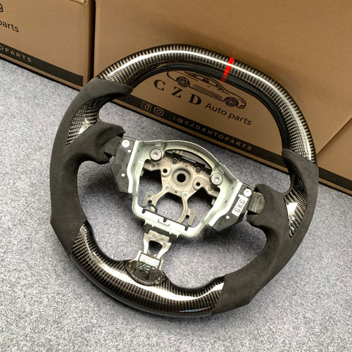 CZD autoparts for Nissan Juke 2011-2017 carbon fiber steering wheel with alcamtara leather side