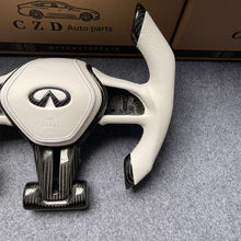 Load image into Gallery viewer, czd auto parts carbon fiber steering wheel for Infiniti Q60 2016-2018 with cut top cut bottom shape