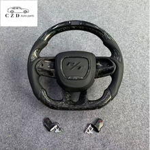 Load image into Gallery viewer, CZD auto parts for Dodge Charger 2015-2021 carbon fiber steering wheel with RT embrodery airbag cover