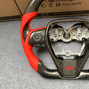 czd auto parts carbon fiber steering wheel for toyota trd with printing trd logo