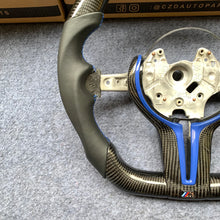 Load image into Gallery viewer, CZD Autoparts For BMW X5 M F85 X6 M F86 carbon fiber steering wheel inner trim in gloss blue