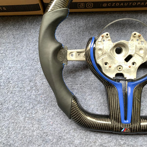 CZD Autoparts For BMW X5 M F85 X6 M F86 carbon fiber steering wheel inner trim in gloss blue