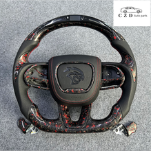 Load image into Gallery viewer, CZD auto parts for Dodge (SRT) Challenger 2015-2021 carbon fiber steering wheel with hellcat light up logo airbag cover