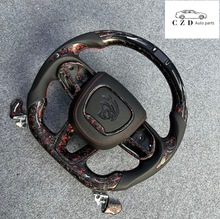 Load image into Gallery viewer, CZD auto parts for Dodge Durango 2018-2021 carbon fiber steering wheel with hellcat light up logo airbag cover
