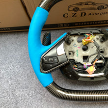 Load image into Gallery viewer, CZD autoparts for Chevrolet Corvette C8 2020+ carbon fiber steering wheel with blue smooth leather side