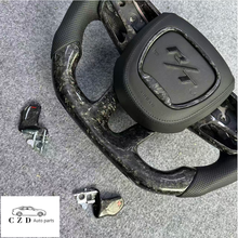 Load image into Gallery viewer, CZD auto parts for Dodge (SRT) Challenger 2015-2021 carbon fiber steering wheel with RT embrodery airbag cover