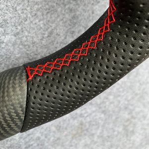 CZD autoparts for Nissan gtr  r35 2009-2016 carbon fiber steering wheel with red stitching