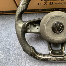 Load image into Gallery viewer, CZD auto parts for Volkswagen MK7/ Golf 7/ GTI/ Golf R/ VW Polo GTI/ Scirocco 2015-2016 carbon fiber steering wheel with gloss black forged carbon fiber
