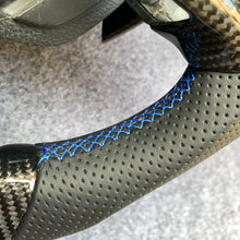 Load image into Gallery viewer, CZD Autoparts for Ford  Edge SE ST AWD/ Fusion/ Mondeo MK5/ Galaxy/ S-Max 2013-2020 carbon fiber steering wheel with blue stitching