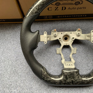 CZD auto parts for Nissan gtr  r35 2009-2016 carbon fiber steering wheel with black perforated leather