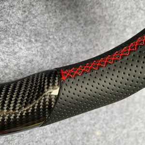 czd auto parts carbon fiber steering wheel for Accord V6/Forum/coupe/CL9/CL7 with black perforated leather