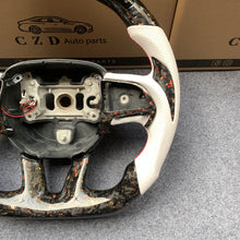 Load image into Gallery viewer, CZD Autoparts For Dodge SRT Challenger 2015-2021 carbon fiber steering wheel gloss forged carbon fiber with red golden flakes