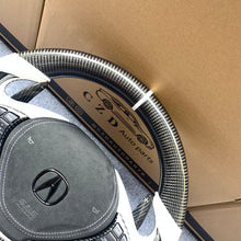 Load image into Gallery viewer, czd auto parts carbon fiber steering wheel for Acura TL/ILX with white stripe and leather