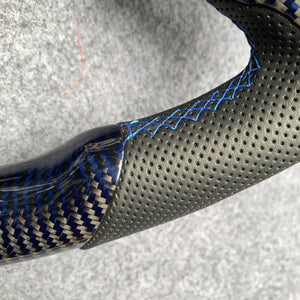 CZD Autoparts for Ford Mustang 2018-2022 carbon fiber steering wheel round top and flat bottom