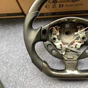 CZD auto parts For Maserati Quattroporte 2003-2012 carbon fiber steering wheel white stitching