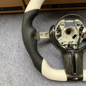 CZD Autoparts For BMW f series M1 M2 M3 M4 carbon fiber steering wheel gloss carbon fiber trim
