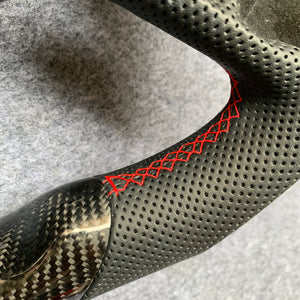 czd auto parts carbon fiber steering wheel for Infiniti Q60 with red stripe and stitch