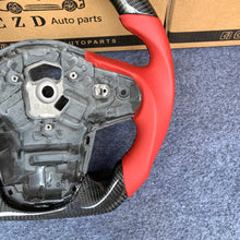 Load image into Gallery viewer, CZD auto parts for TOYOTA SUPRA A90 A91 MK5 2020-2021 carbon fiber steering wheel with red smooth leather side