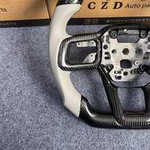Load image into Gallery viewer, CZD auto parts for Ford Mustang 2024+ carbon fiber steering wheel with white perforated leather