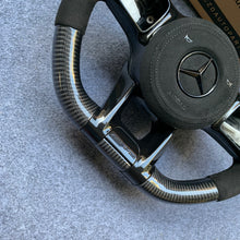Load image into Gallery viewer, CZD auto parts for Mercedes Benz AMG A35 W177 GT C190 C43 W205 C63S W205 CLA35 C118 2019-2021 carbon fiber steering wheel with black alcantarra leather