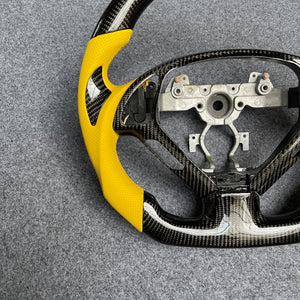czd auto parts carbon fiber steering wheel for Infiniti Q40 Q60 2014-2015 with yellow perforated leather
