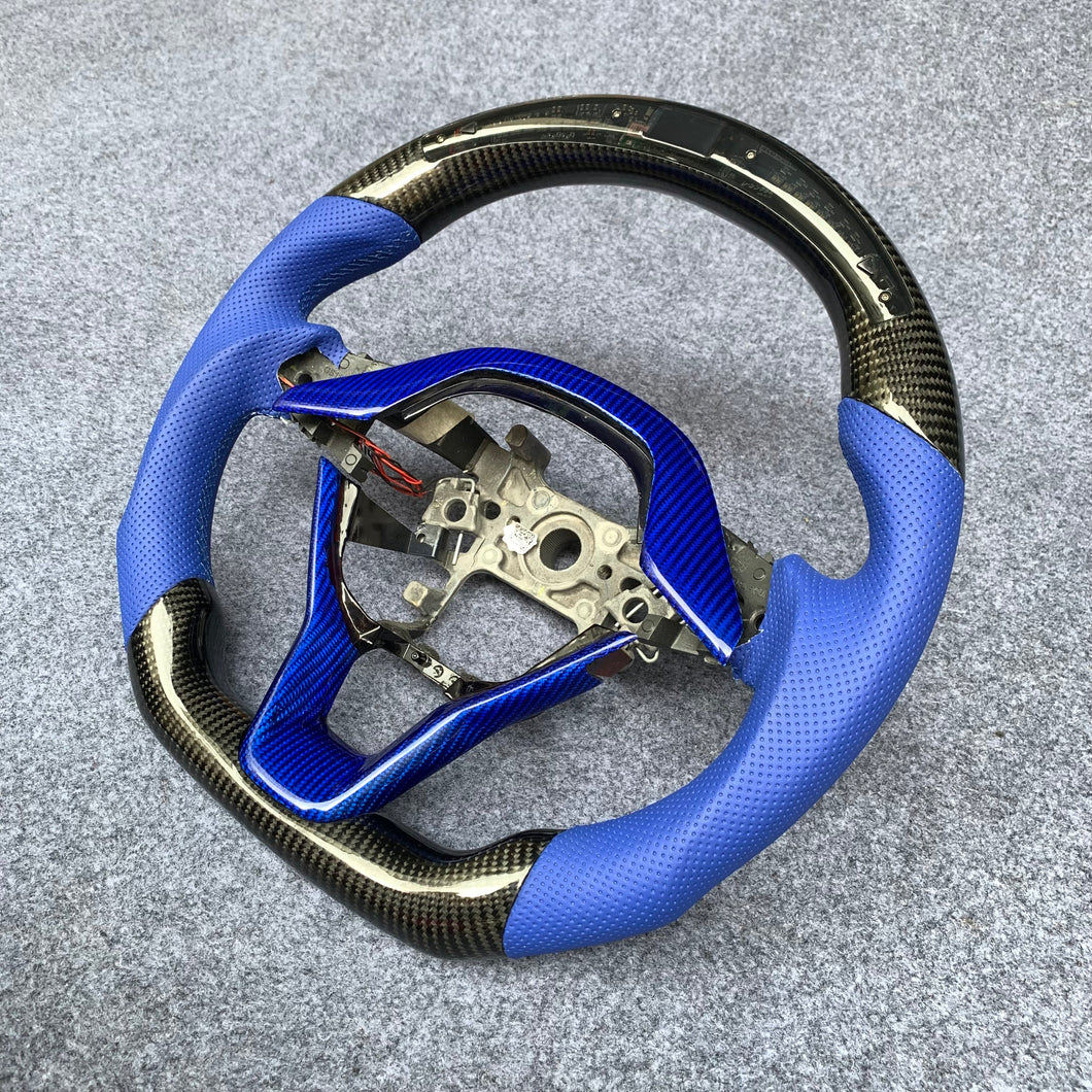 czd auto parts carbon fiber steering wheel for Honda Insight 2019-2021 with blue perforated leather