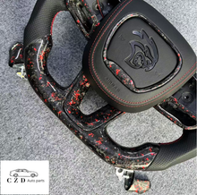 Load image into Gallery viewer, CZD auto parts for Dodge Charger 2015-2021 carbon fiber steering wheel with hellcat light up logo airbag cover