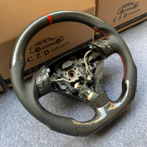 czd auto parts carbon fiber steering wheel for Accord V6/Forum/coupe/CL9/CL7 with black perforated leather