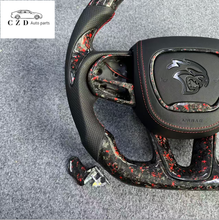 Load image into Gallery viewer, CZD auto parts for Dodge Charger 2015-2021 carbon fiber steering wheel with hellcat light up logo airbag cover