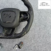 Load image into Gallery viewer, CZD auto parts for Dodge (SRT) Challenger 2015-2021 carbon fiber steering wheel with RT embrodery airbag cover