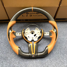 Load image into Gallery viewer, CZD Autoparts For BMW X5M X4 carbon fiber steering wheel inner trim in gloss yellow