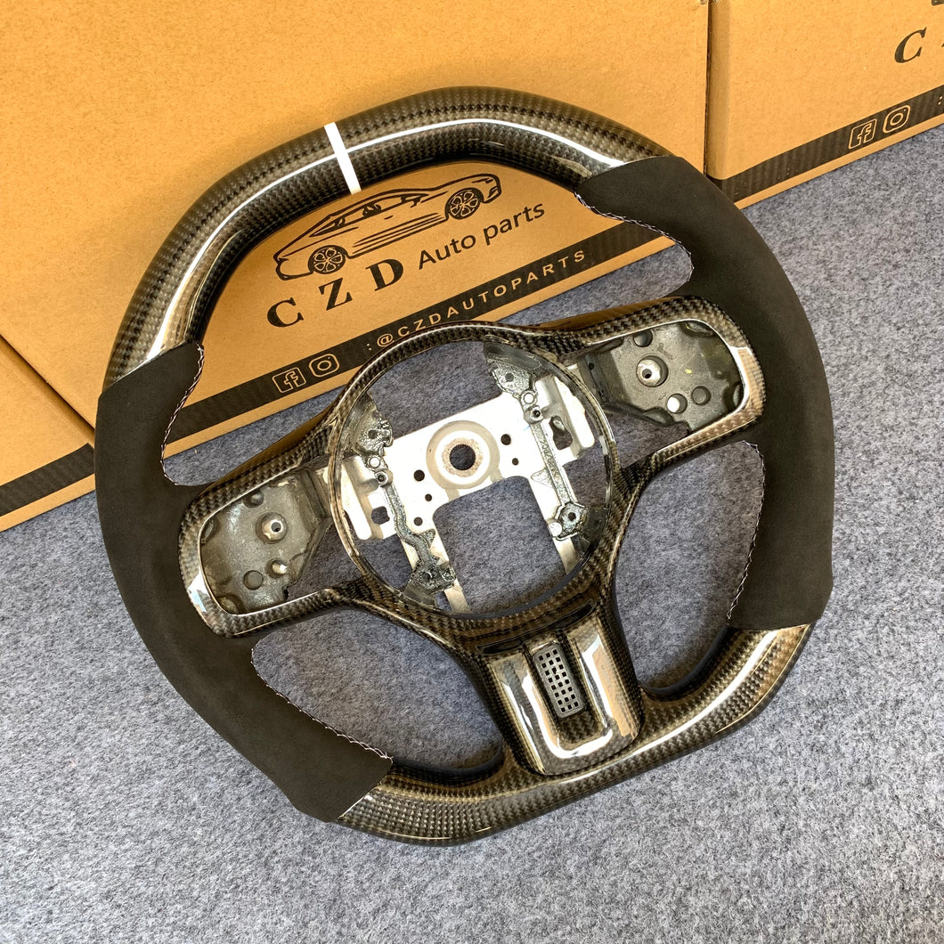 CZD auto parts carbon fiber steering wheel for Mitsubishi Lancer Evolution Evo 10 with white stripe