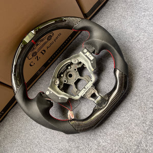 czd auto parts carbon fiber steering wheel for nissan z34 with round led