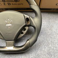 Load image into Gallery viewer, CZD auto parts for Maserati Quattroporte 2005-2020 carbon fiber steering wheel with White Stripe Line