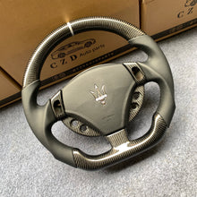 Load image into Gallery viewer, CZD auto parts for Maserati Quattroporte 2005-2020 carbon fiber steering wheel with White Stripe Line