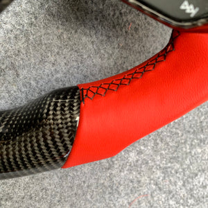 CZD auto parts for Toyota 8th gen Camry se xse le xle 2018-2022 carbon fiber steering wheel with red stripe line