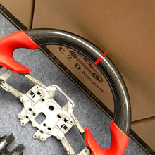 Load image into Gallery viewer, CZD autoparts for Ford Mustang 2015-2017 carbon fiber steering wheel with red smooth leather