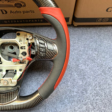 Load image into Gallery viewer, CZD auto parts for  Chevrolet Corvette C6 Z06 C6 2005-2013 carbon fiber steering wheel with outside red leather and inside black leather