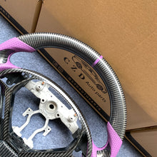Load image into Gallery viewer, czd auto parts carbon fiber steering wheel for Infiniti G37 with purple perforated leather