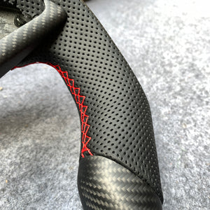 CZD auto parts for Nissan GTR R50 2017-2022 carbon fiber steering wheel with black perforated leather