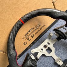 Load image into Gallery viewer, CZD autoparts for  Chevrolet Corvette C6 Z06 C6 2005-2013 carbon fiber steering wheel with a red logo in the bottom