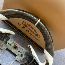 Load image into Gallery viewer, CZD autoparts for  Acura ZDX 2009-2012  carbon fiber steering wheel with white perforated leather side