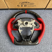 Load image into Gallery viewer, CZD auto parts for Honda 10th gen Civic SI 2016-2021 carbon fiber steering wheel with red perforated leather side