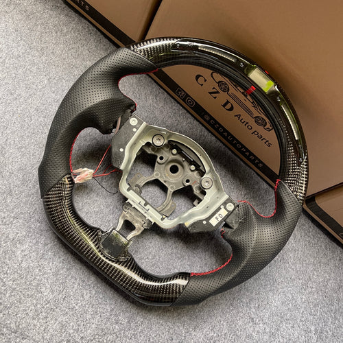 czd auto parts carbon fiber steering wheel for nissan z34 with round led