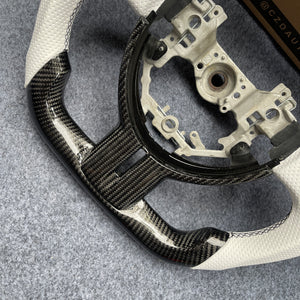 czd auto parts carbon fiber steering wheel for Toyota 86 2012-2016 with white leather