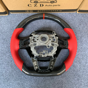 CZD Autoparts For Honda 11th gen Civic XI carbon fiber steering wheel gloss carbon fiber trim